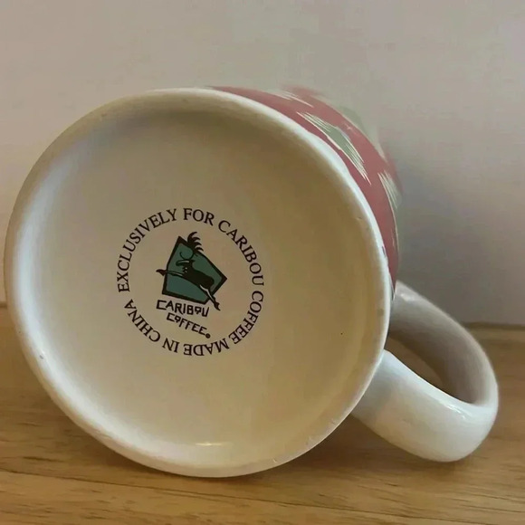 Caribou Coffee Christmas Winter Holiday Mug Cup Green Trees Relax - Picture 4 of 4